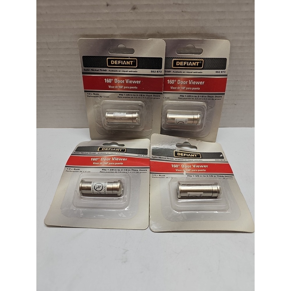 Defiant Brand 160 Degree Door Viewer Peephole Satin Nickel Finish Lot Of 4